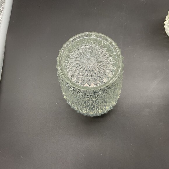 Vintage Indiana Glass Diamond Point Clear Pressed Glass Pitcher & 7 Tumbler Set - Picture 5 of 9